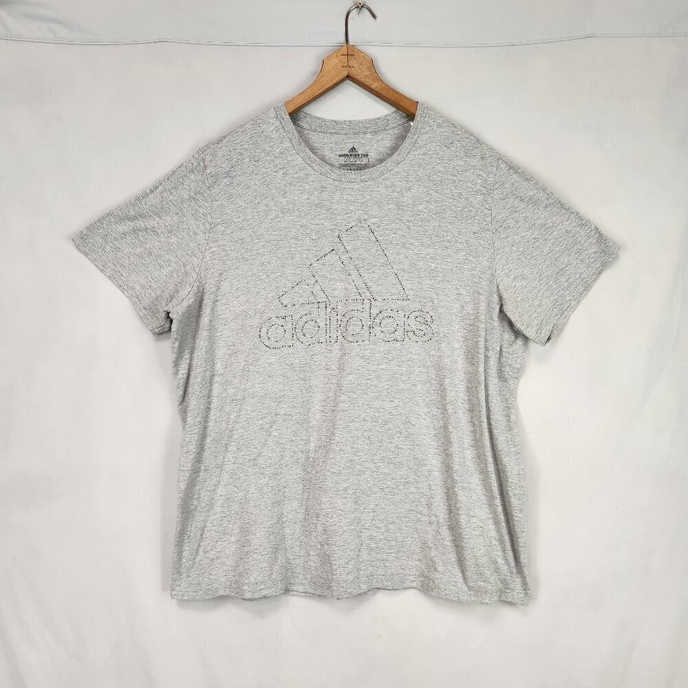 Adidas Amplifier Tee Women's XXL Gray Shirt Outline Style Logo 3 Stripes Life